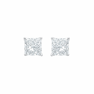 Maya Princess Cut Moissanite Stud Earrings