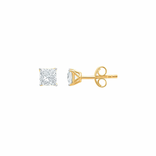 Maya Princess Cut Moissanite Stud Earrings