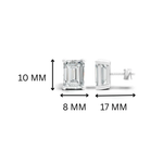 Alina Emerald 5.00 carat Silver Moissanite Stud Earrings