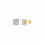 Lydia Cushion Halo Moissanite Stud Earrings