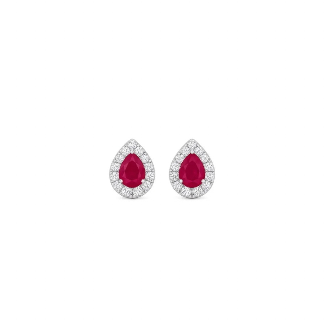 Scarlet Pop Halo Stud Earrings