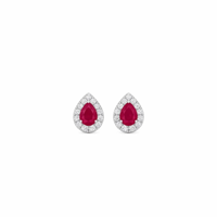 Scarlet Pop Halo Stud Earrings