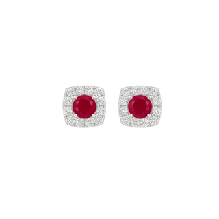 Red Velvet Pop Halo Stud Earrings