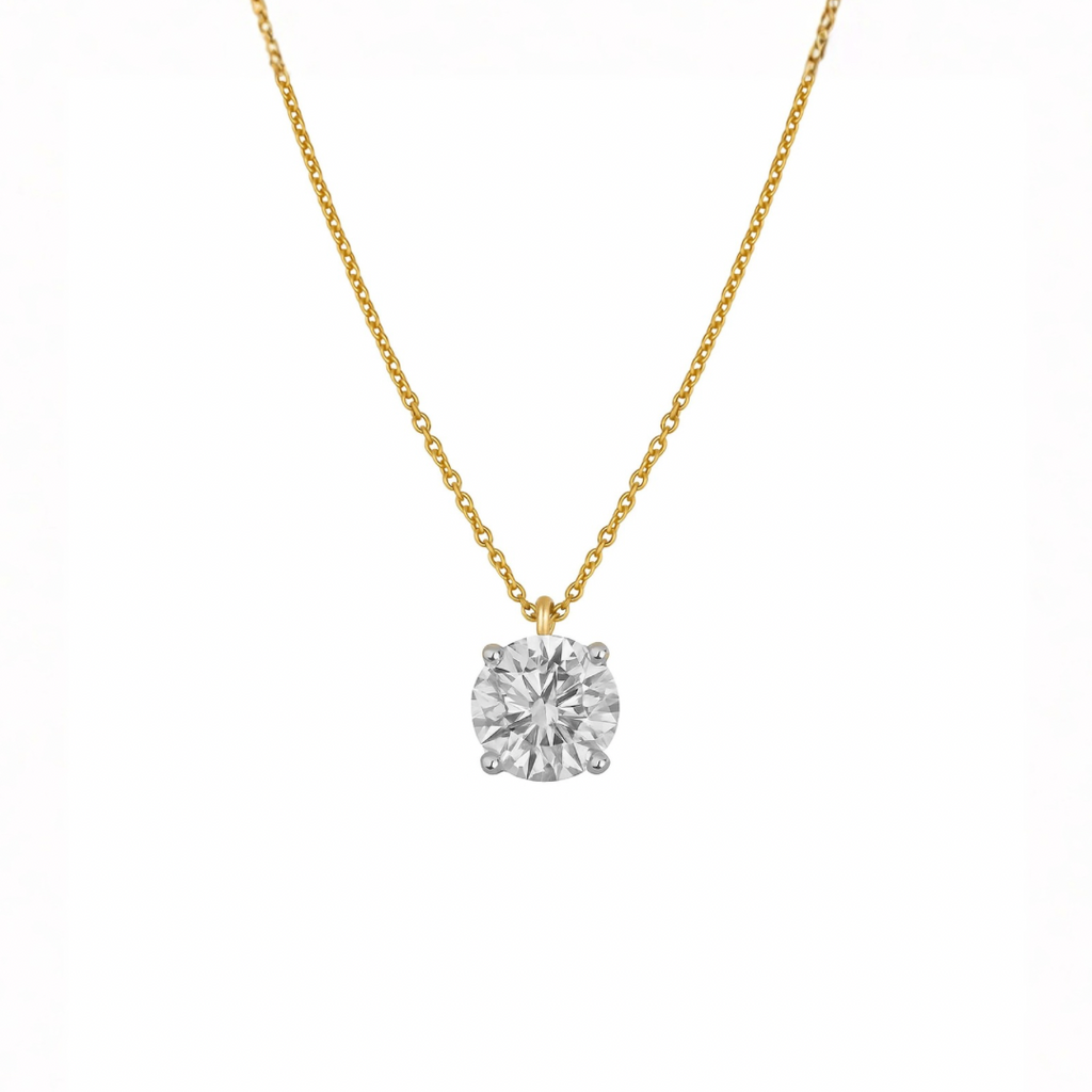 Tara 3/4ct Moissanite Solitaire Necklace | Silver Classic