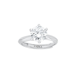 Lustra Solitaire Moissanite Silver Ring