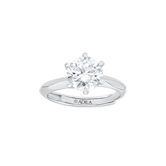 Lustra Solitaire Moissanite Silver Ring