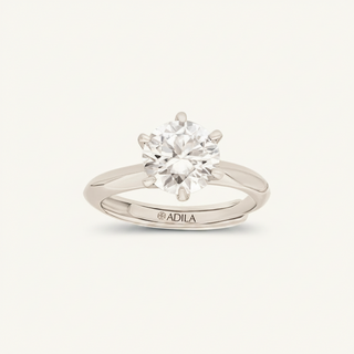 Lustra Solitaire Moissanite Silver Ring