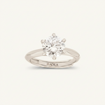 Lustra Solitaire Moissanite Silver Ring
