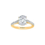 The Cathedral Oval Moissanite Ring