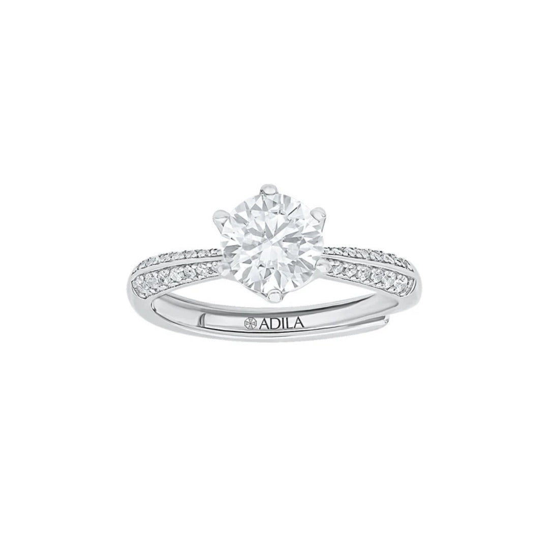 Infinity Glow Double Band Moissanite Silver Ring