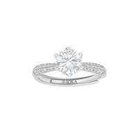 Infinity Glow Double Band Moissanite Silver Ring