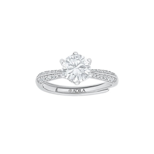 Infinity Glow Double Band Moissanite Silver Ring