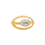 Elliptic Oval Shape Moissanite Ring