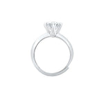 Lustra Solitaire Moissanite Silver Ring