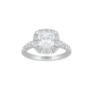 The Halo Cushion Moissanite Ring
