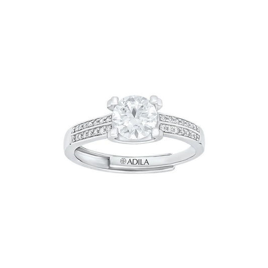 Amaira Double Row Solitaire Moissanite Ring
