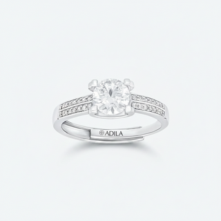 Amaira Double Row Solitaire Moissanite Ring