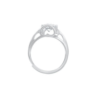Lovenna Heart Moissanite Solitaire Silver Ring