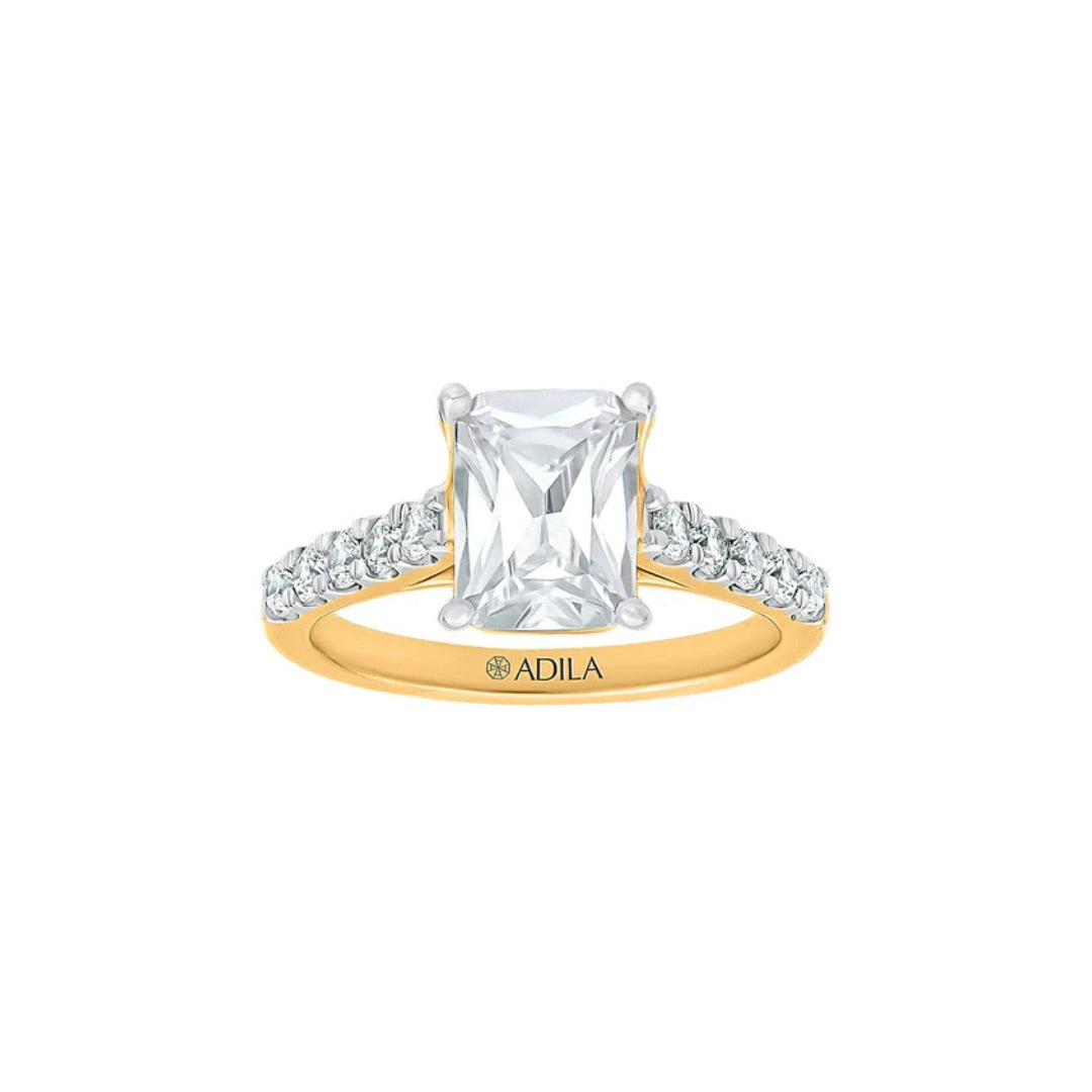 The Cathedral Radiant Moissanite Ring