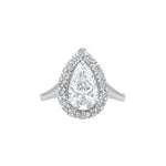 The Halo Pear Shape Moissanite Ring