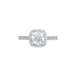 Serene Grace Cushion Halo Moissanite Silver Ring