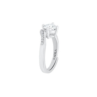 Kiara Chevron Solitaire Moissanite Silver Ring