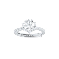 Arnika Lotus Solitaire Moissanite Silver Ring