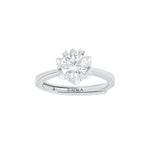 Arnika Lotus Solitaire Moissanite Silver Ring