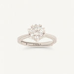 Arnika Lotus Solitaire Moissanite Silver Ring
