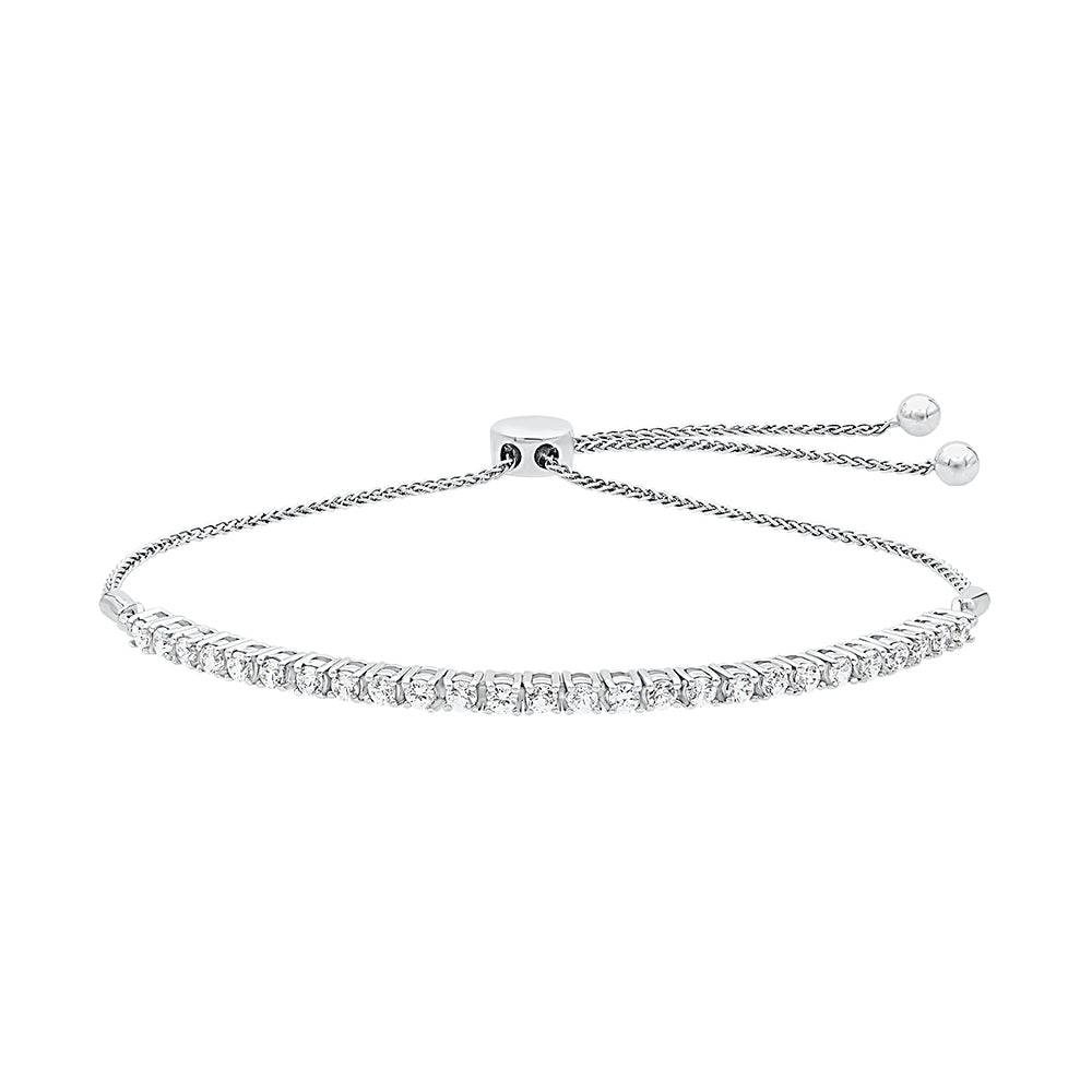 Classic Adjustable Tennis Silver Bracelet for Women - Adila Jewels
