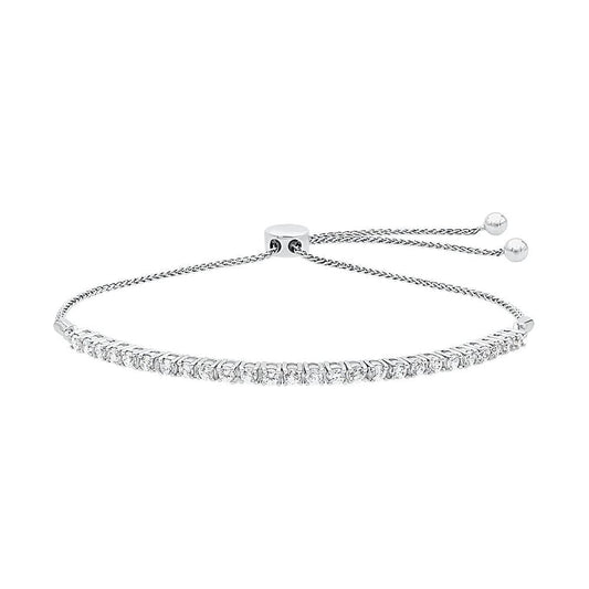 Classic Adjustable Tennis Silver Bracelet for Women - Adila Jewels