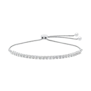 Classic Adjustable Tennis Bracelet with Diamonds in 925 Sterling Silver - Adila