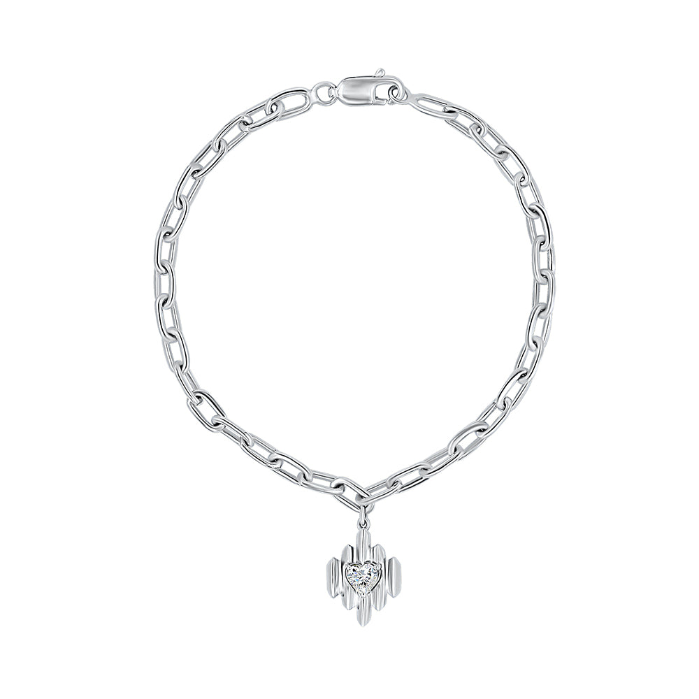 Ikat Heart Silver Bracelet women - Adila jewels