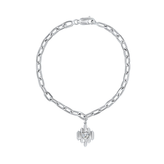 Ikat Heart Silver Bracelet women - Adila jewels