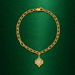 Ikat Heart Moissanite Silver Bracelet