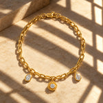 Ikat Charm Moissanite Silver Bracelet
