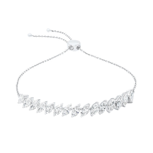 Marquise Adjustable Silver Bracelet for women - Adila Jewels