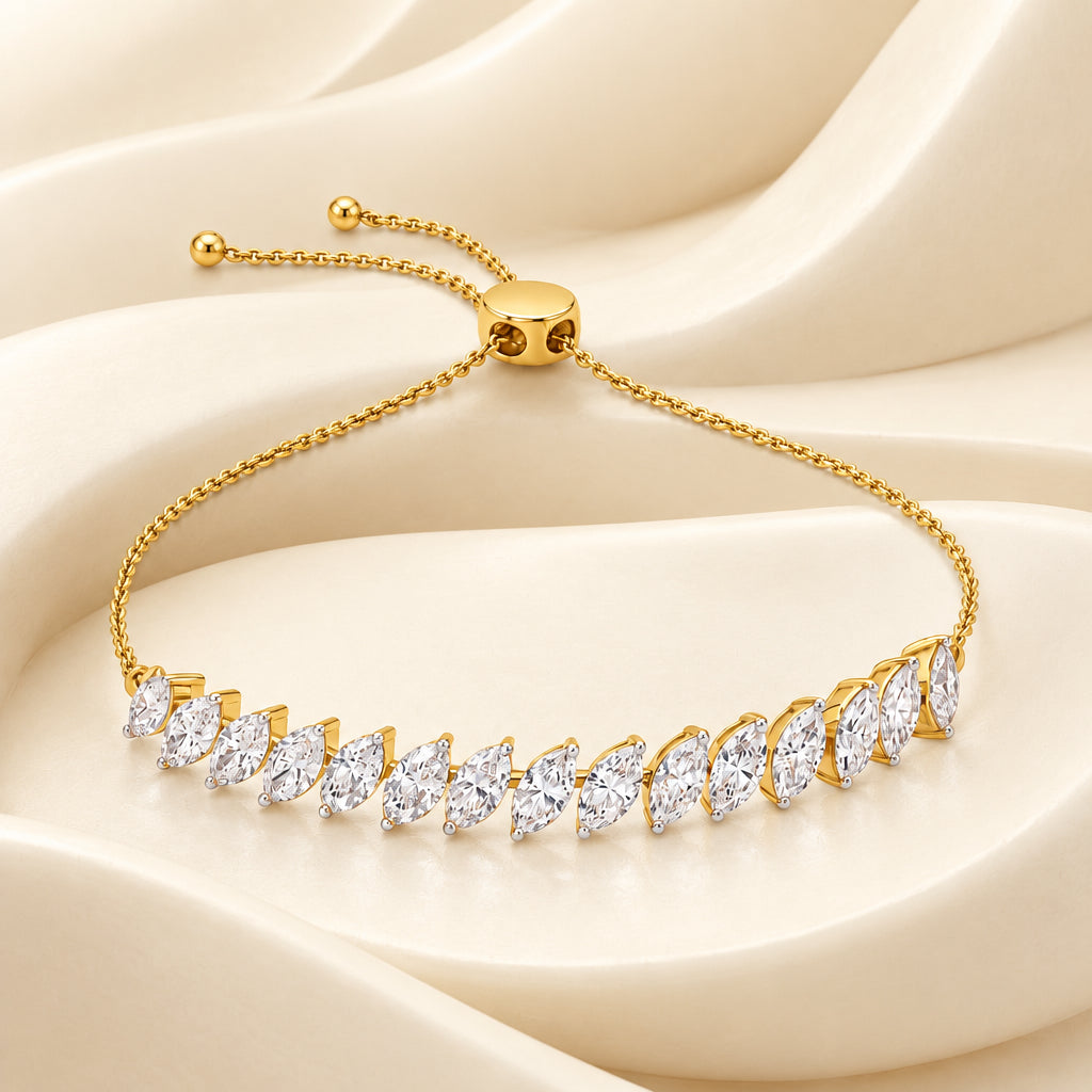 Marquise Adjustable Moissanite Bracelet