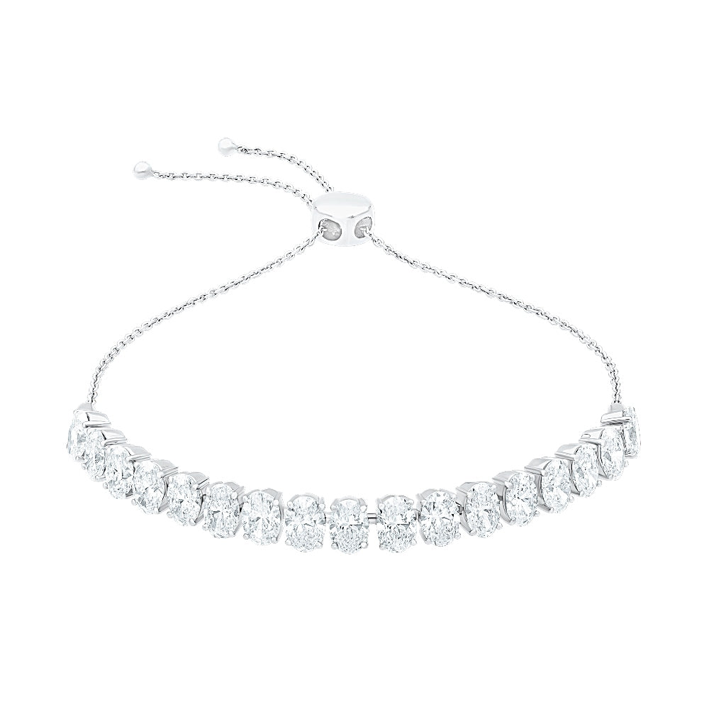 Oval Adjustable Silver Bracelet for women - Adila Jewels