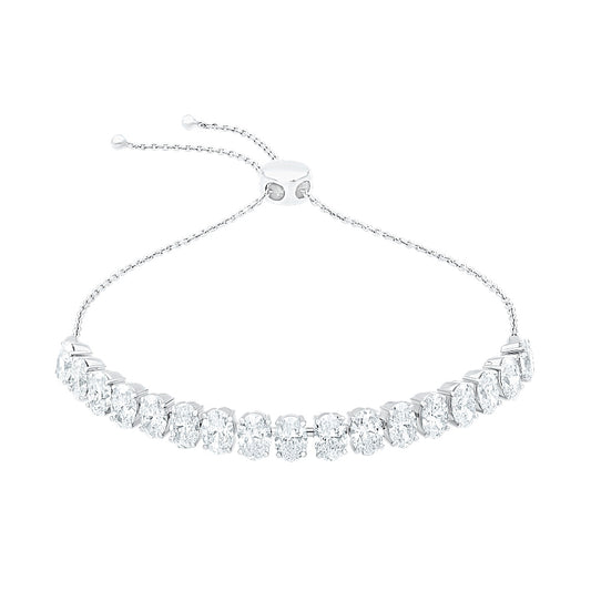 Oval Adjustable Silver Bracelet for women - Adila Jewels