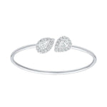 Pear Sparkle Halo Silver Bangles for Women - Adila Jewels