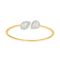 Pear Sparkle Halo Silver Bangles for Women - Adila Jewels