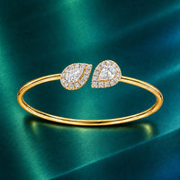 Pear Sparkle Halo Moissanite Bangle