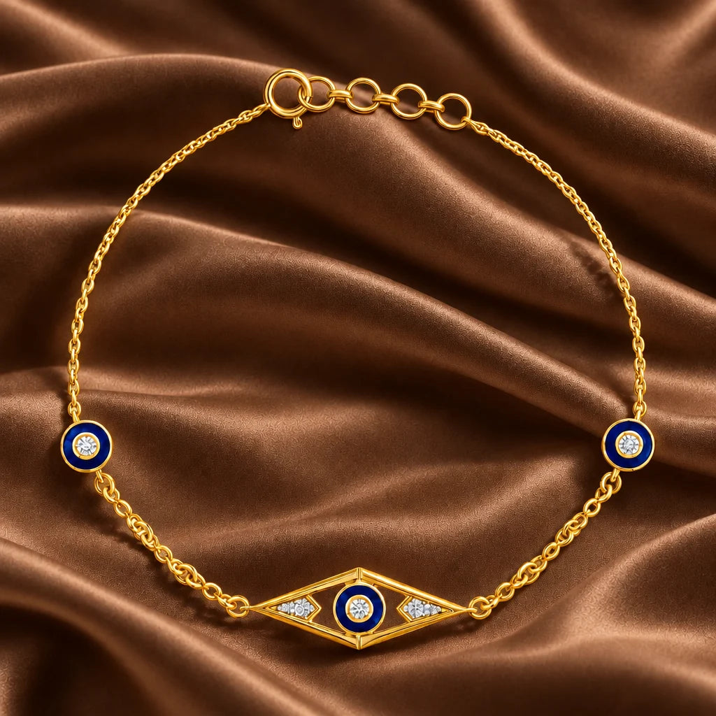 Midnight Evil Eye Silver Bracelet