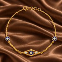 Midnight Evil Eye Silver Bracelet