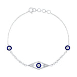 Midnight Evil Eye  Silver Bangle for women - Adila Jewels