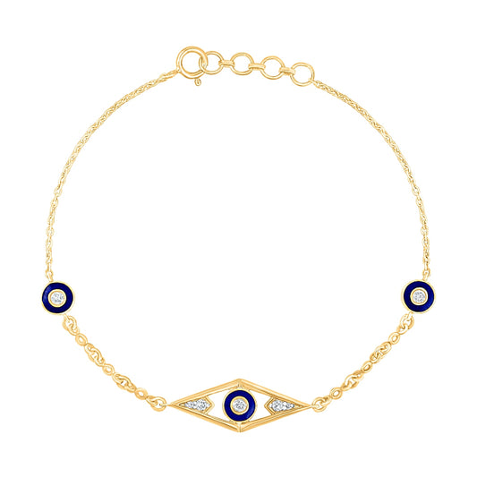 Midnight Evil Eye  Silver Bracelet for women - Adila Jewels