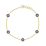 Blue Enamel Evil Eye Silver Bracelet for women - Adila Jewels