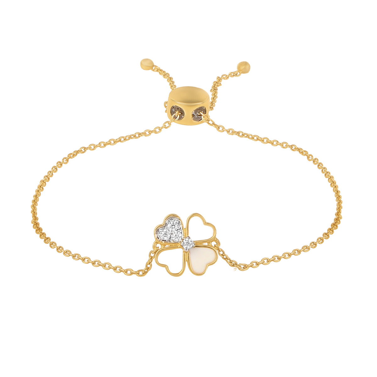 Aahana Clover Bracelet in Silver | Adila Jewels