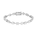 Prism Link Silver Moissanite Bracelet